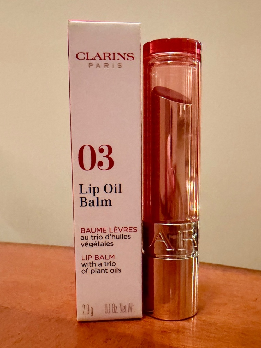 Clarins Lip Oil Hydrating Peptide Balm - Lychee - NWT In Box